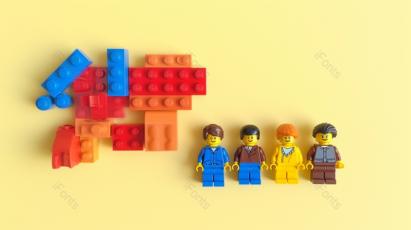 61儿童节乐高积木黄色背景拍摄,高清,摄影图,摄影图片,图片大全,摄影图免费下载